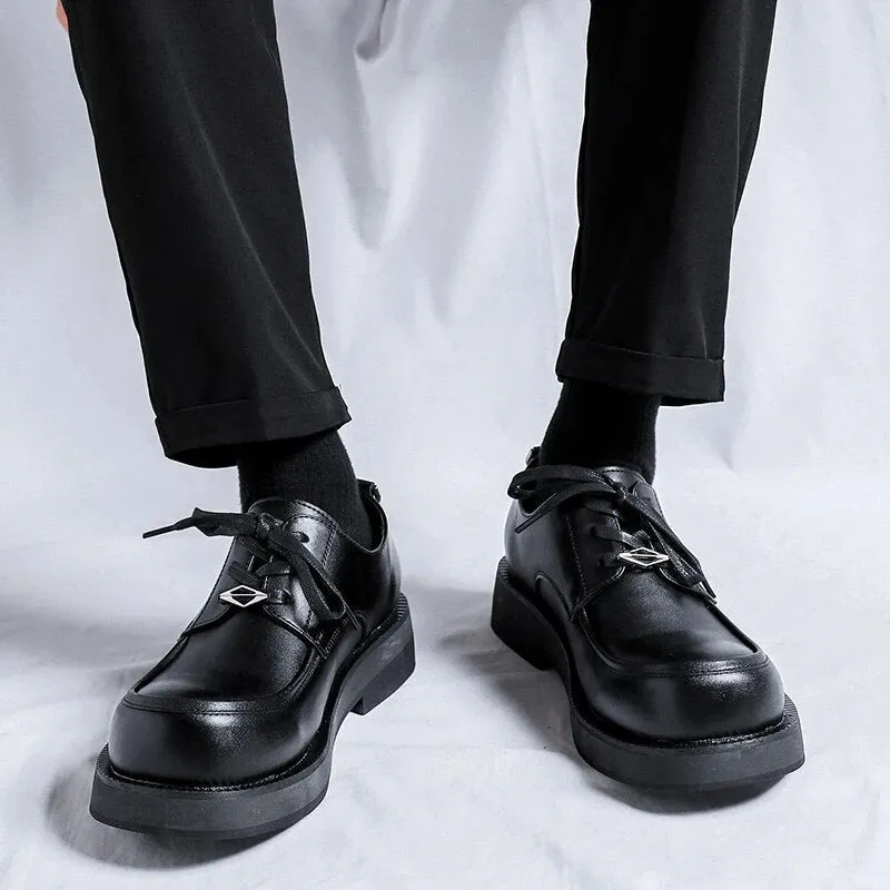 Amozae- Dupo Metal Badge Derby Shoes