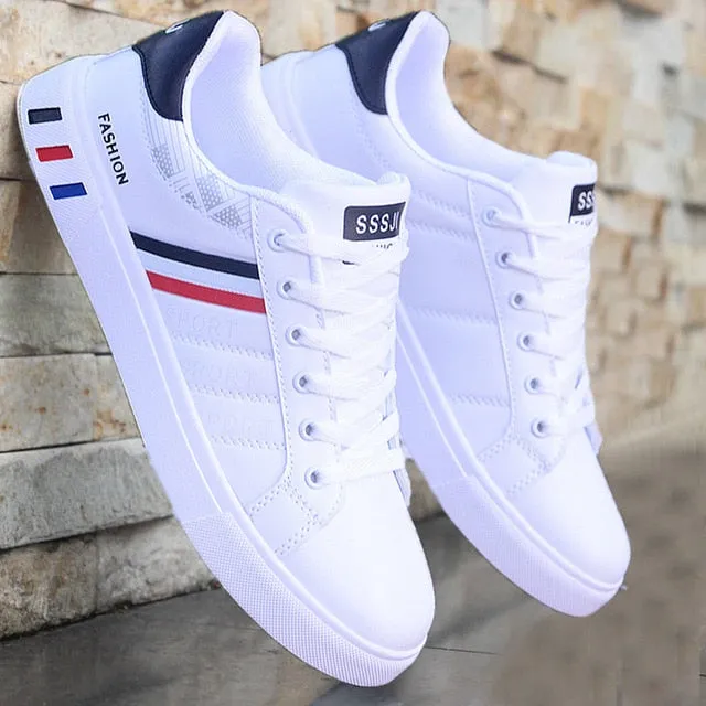 Amozae- White vulcanized sneakers boys cheap flat comfortable shoes men autumn spring fashion sneakers