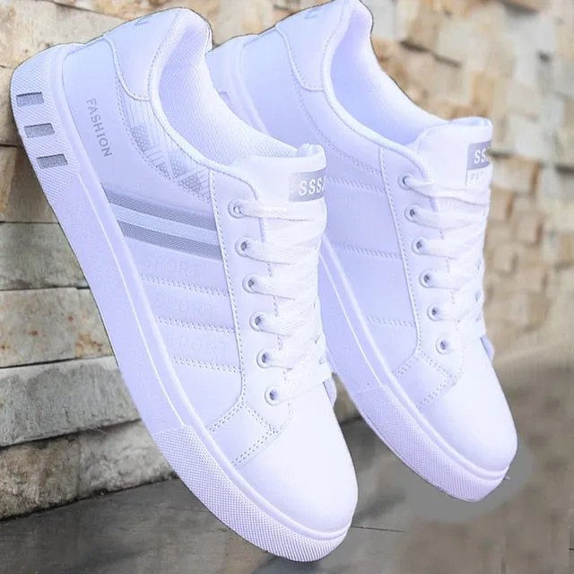 Amozae- White vulcanized sneakers boys cheap flat comfortable shoes men autumn spring fashion sneakers