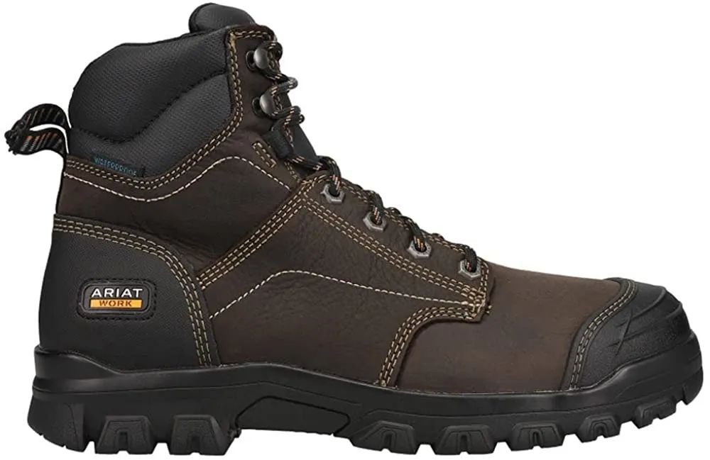 Ariat Men's Treadfast 6" Waterproof Work Boot, Dark Brown