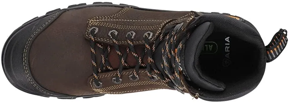 Ariat Men's Treadfast 6" Waterproof Work Boot, Dark Brown