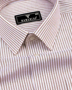 Belladon Cream Bengal Stripe Oxford Cotton Shirt