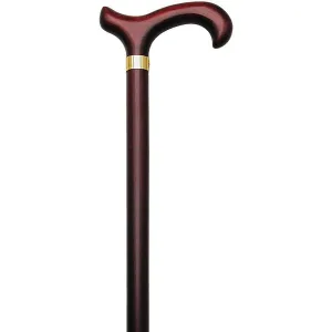 Cherrywood Derby Cane: Brass Collar - Elegant Design