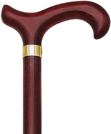 Cherrywood Derby Cane: Brass Collar - Elegant Design