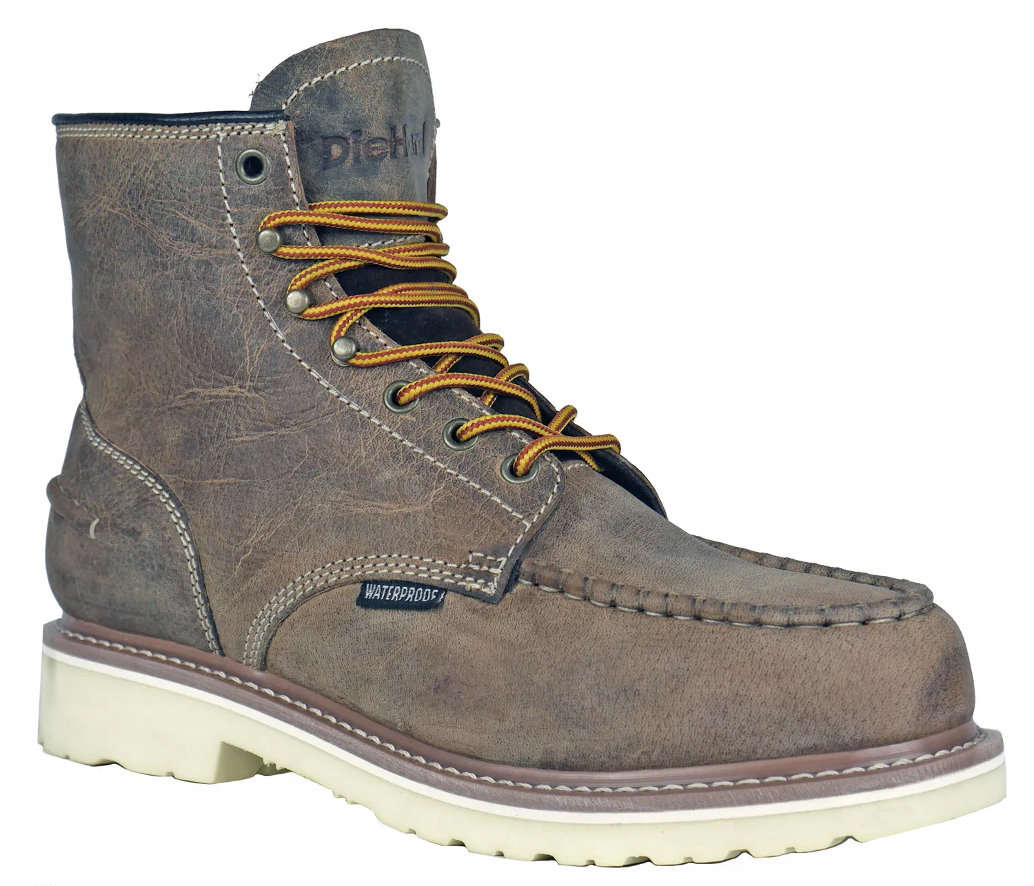 DieHard Mens Monte Distressed Brown Leather Distressed Work Boots
