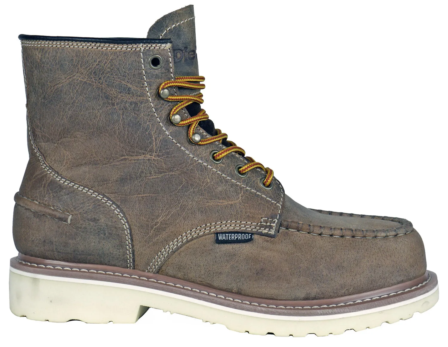 DieHard Mens Monte Distressed Brown Leather Distressed Work Boots