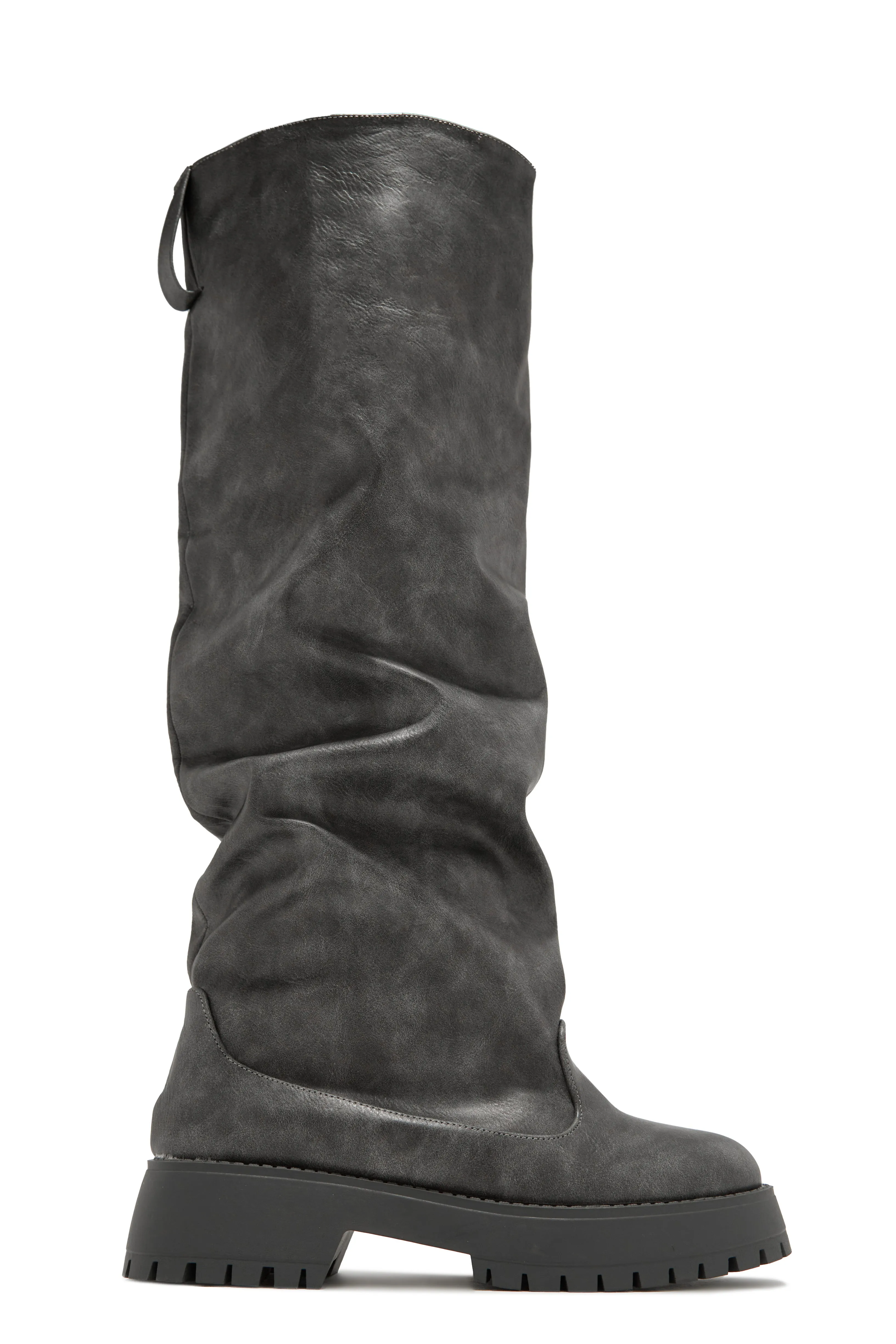 Emara Baggy Knee High Boots - Grey