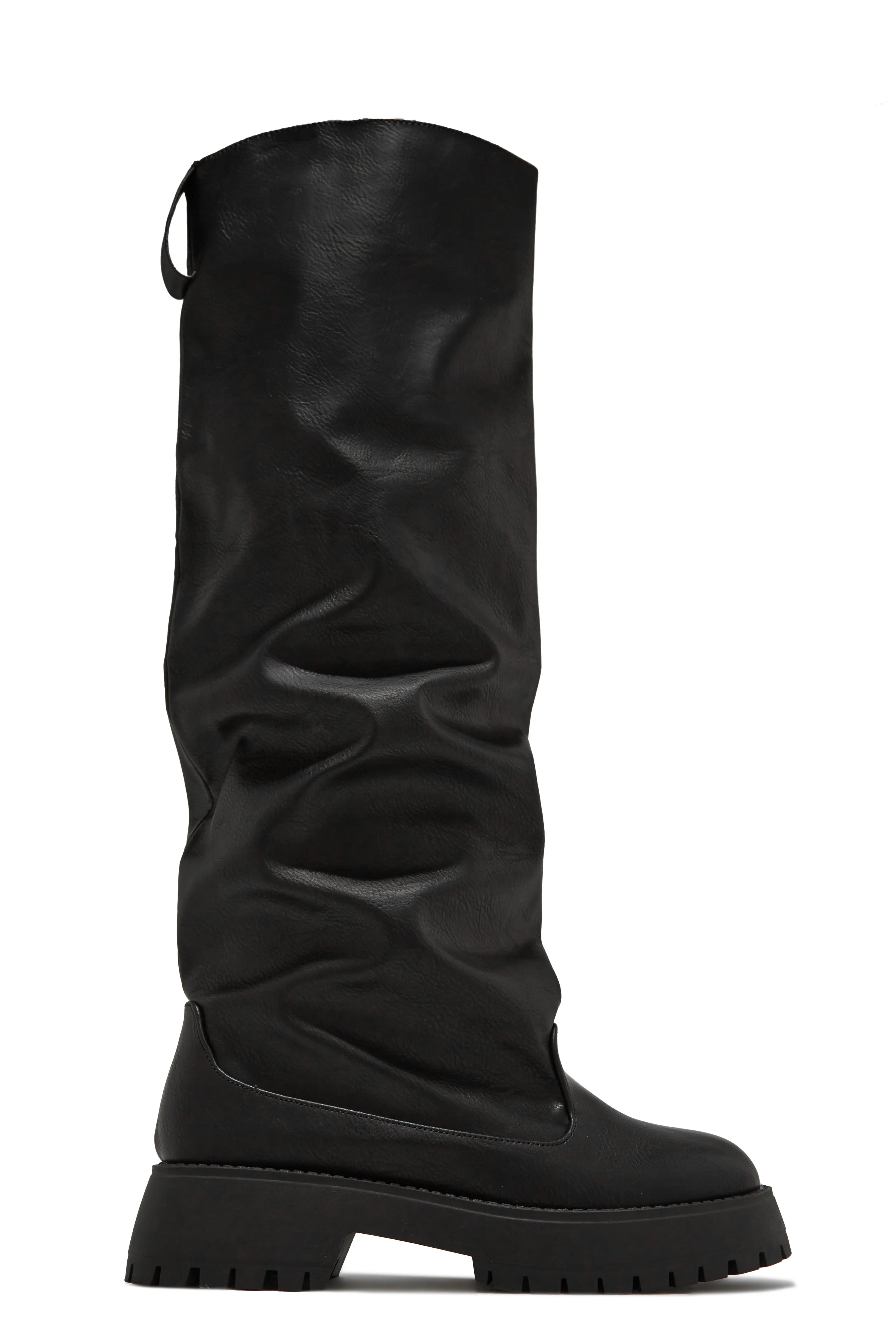 Emara Baggy Knee High Boots - Grey