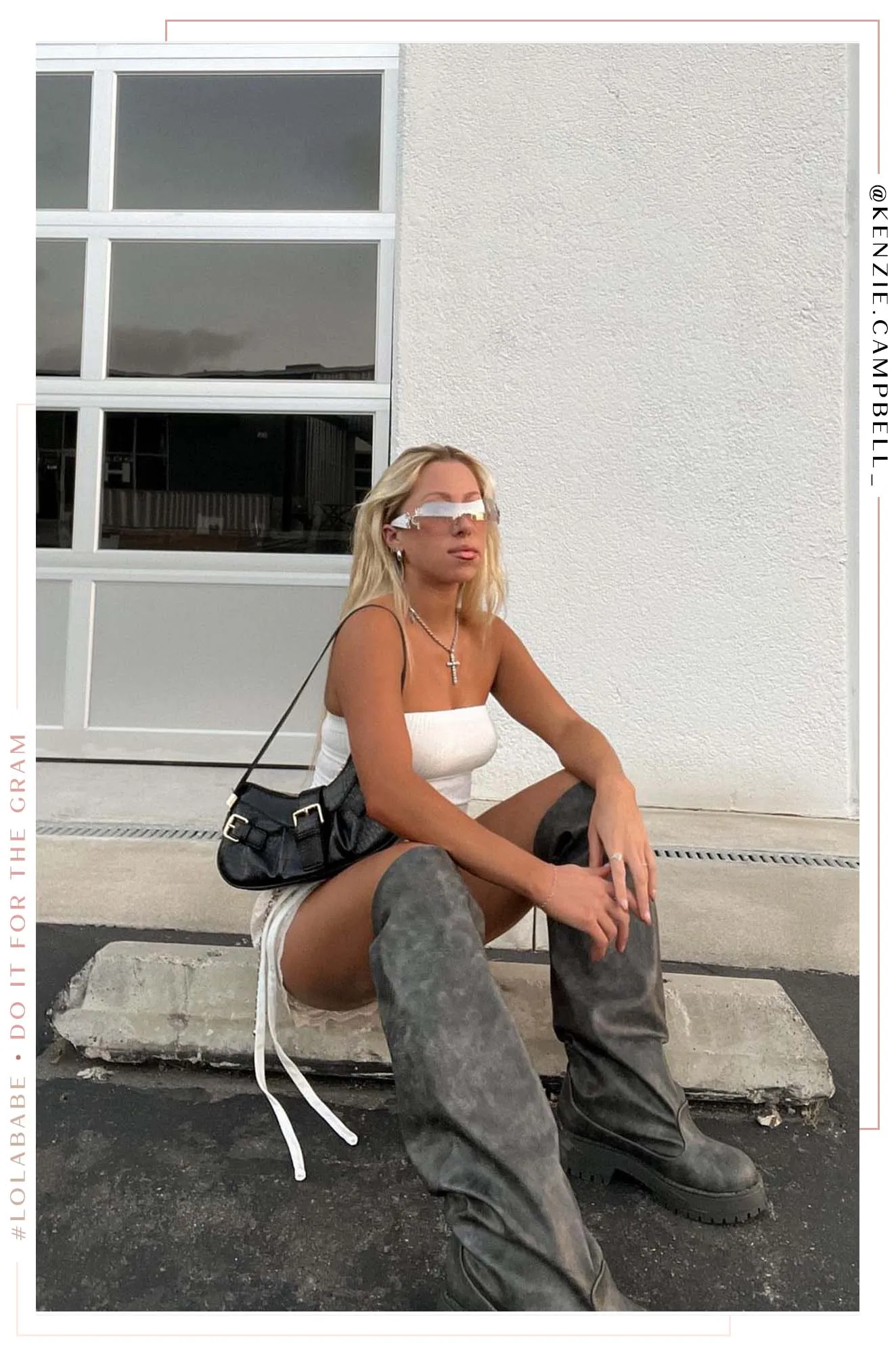 Emara Baggy Knee High Boots - Grey