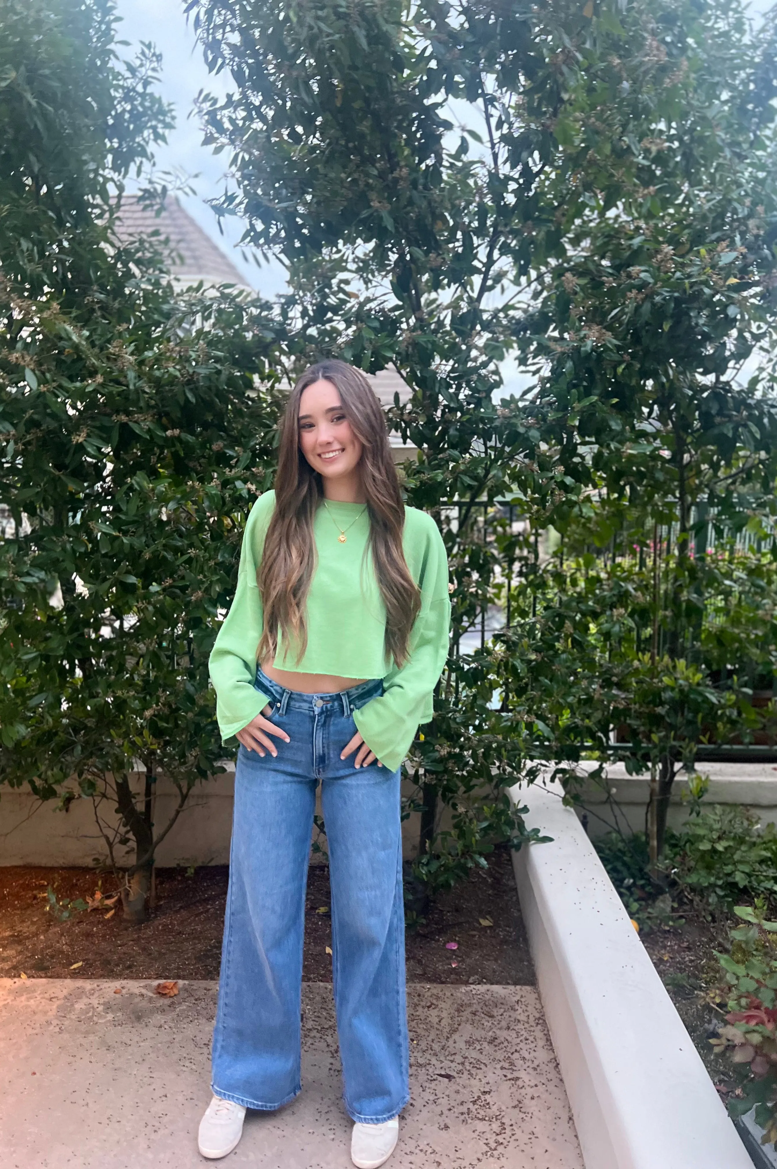 Farmer's Market Crop Sweatshirt Sage