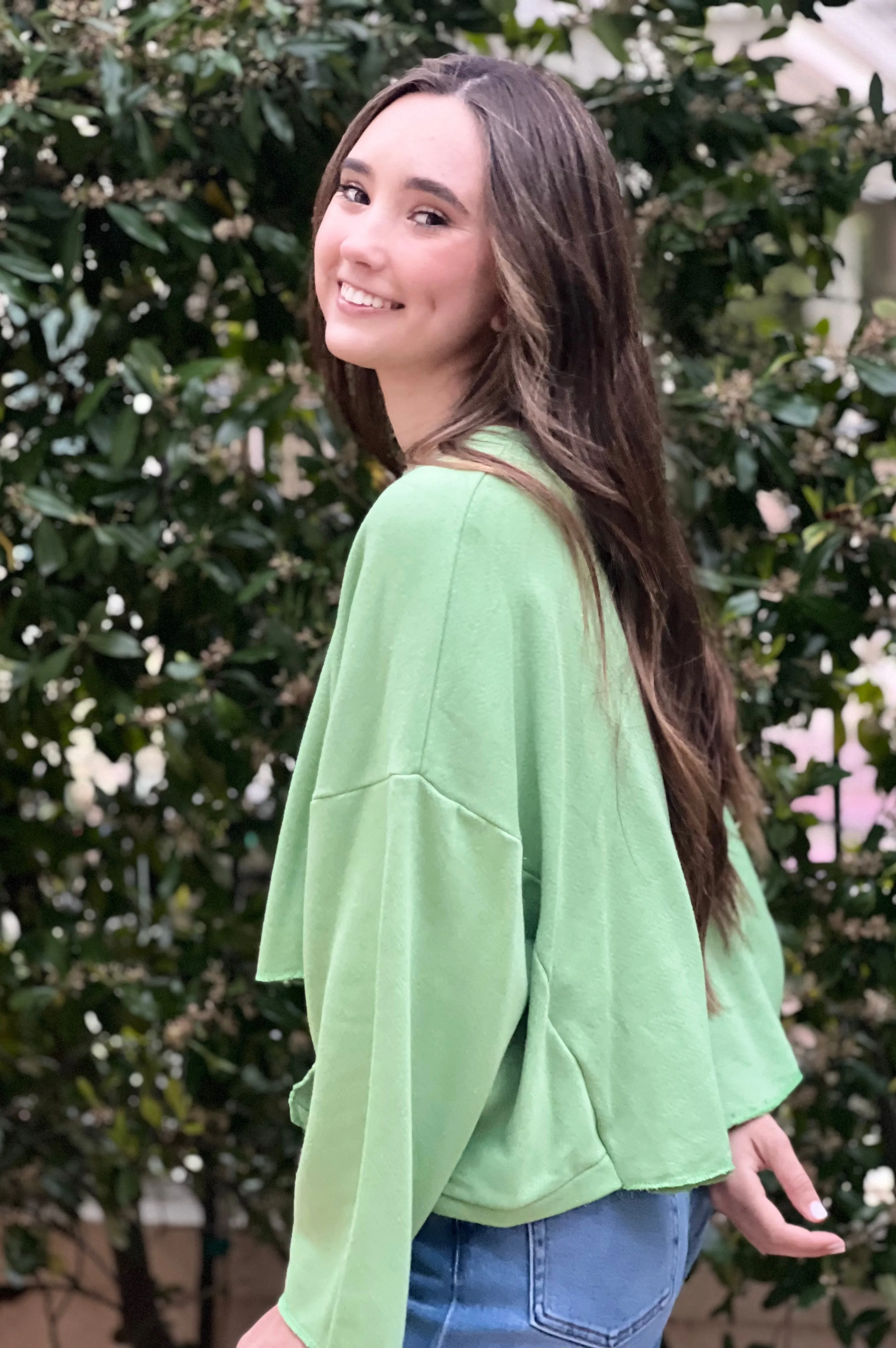 Farmer's Market Crop Sweatshirt Sage