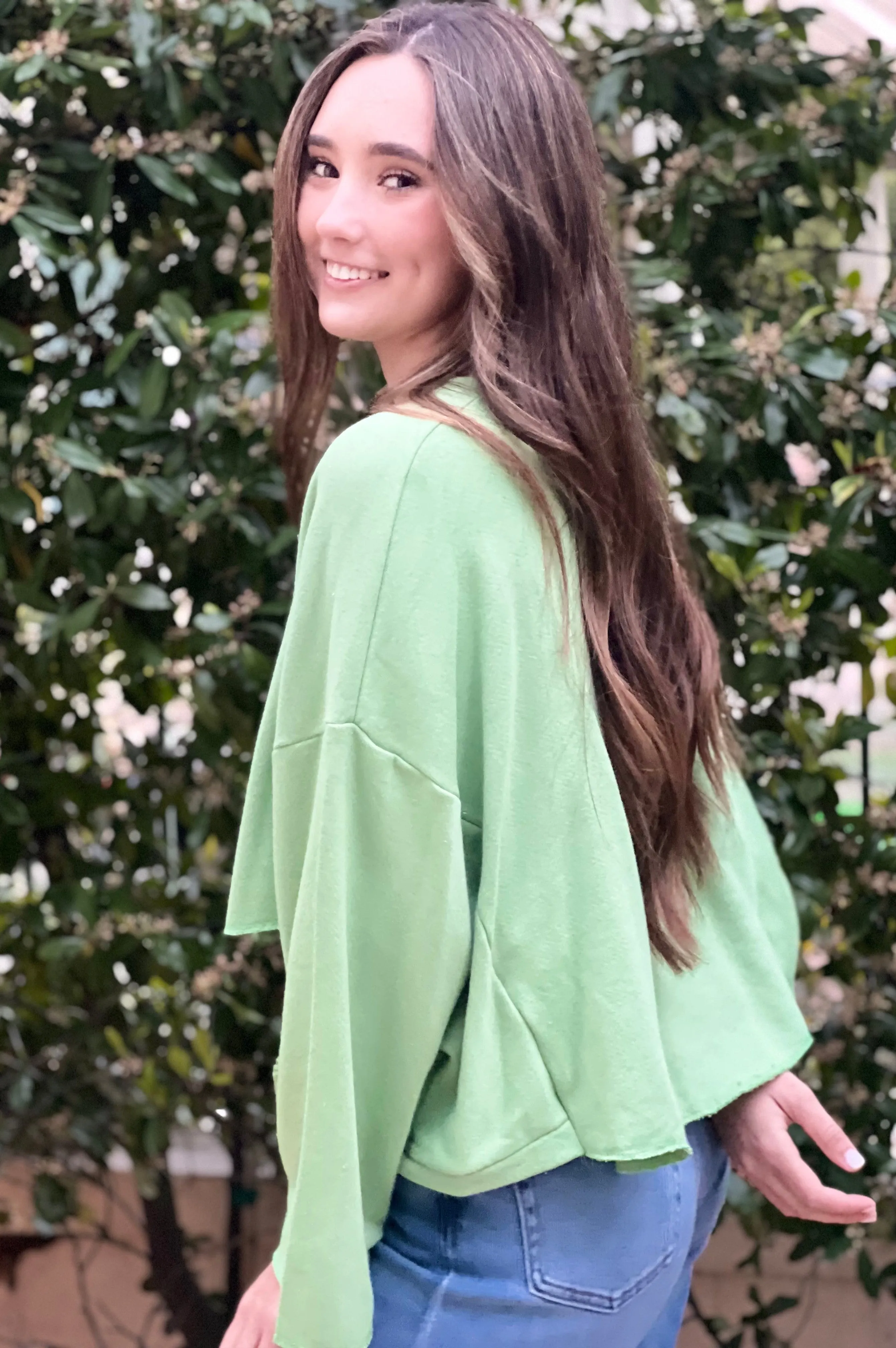 Farmer's Market Crop Sweatshirt Sage