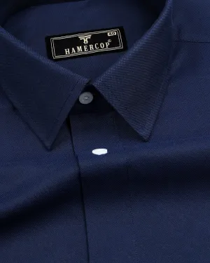 Hapton NavyBlue Oxford Solid Cotton Shirt