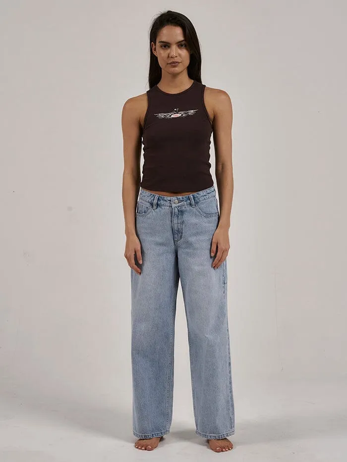 Laid Back Curve Tank - Postal Brown