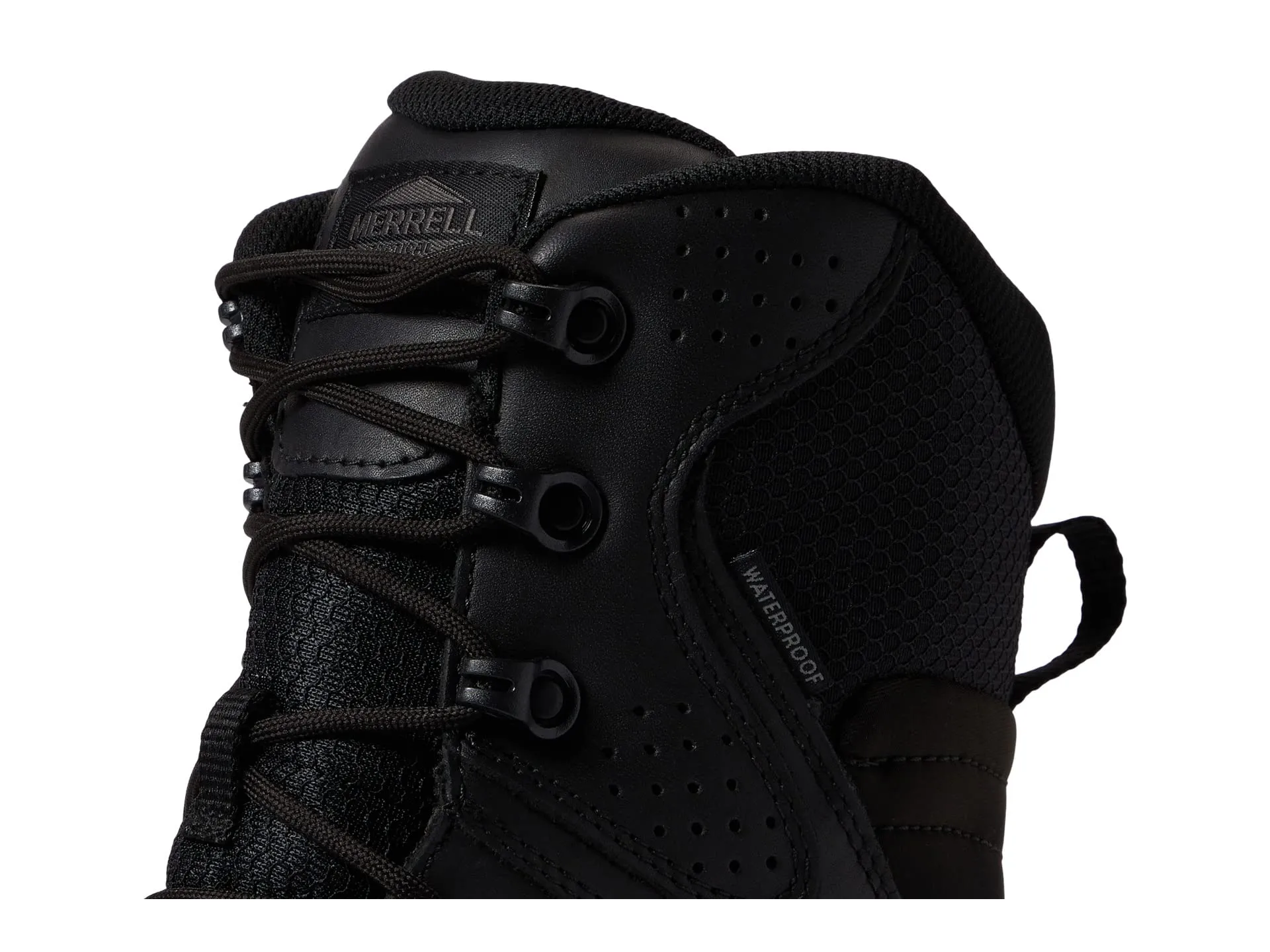 Merrell Work Moab 3 Response 8" Tact Zip Wp Boots, Black