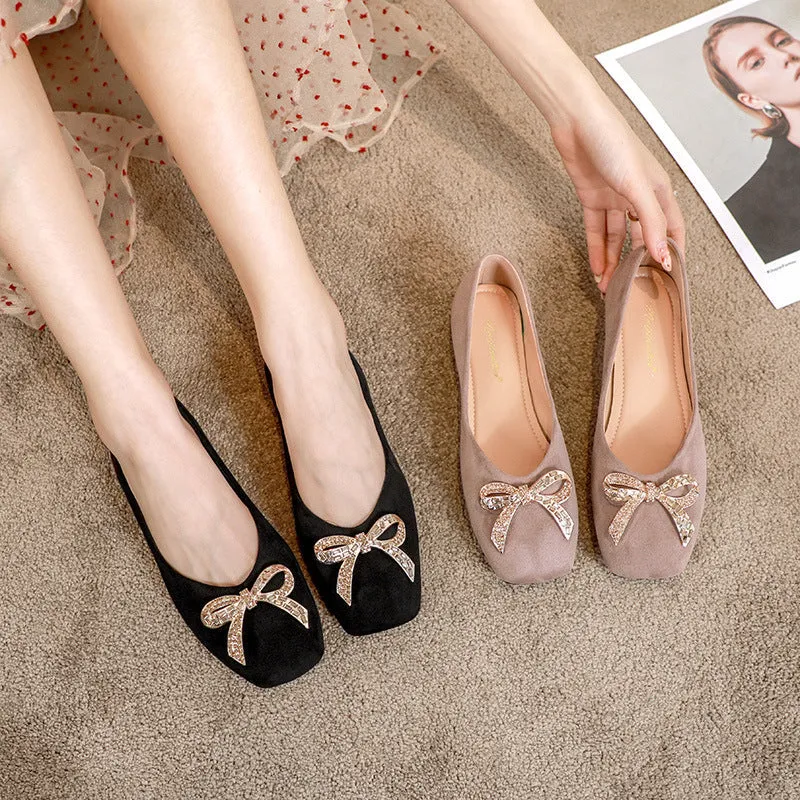 Owlkay Rhinestone Bow Elegant Shoes