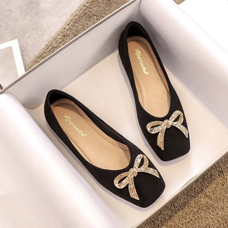 Owlkay Rhinestone Bow Elegant Shoes