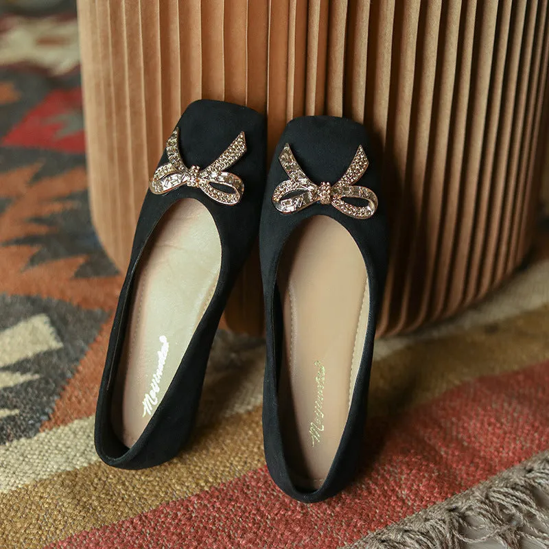 Owlkay Rhinestone Bow Elegant Shoes