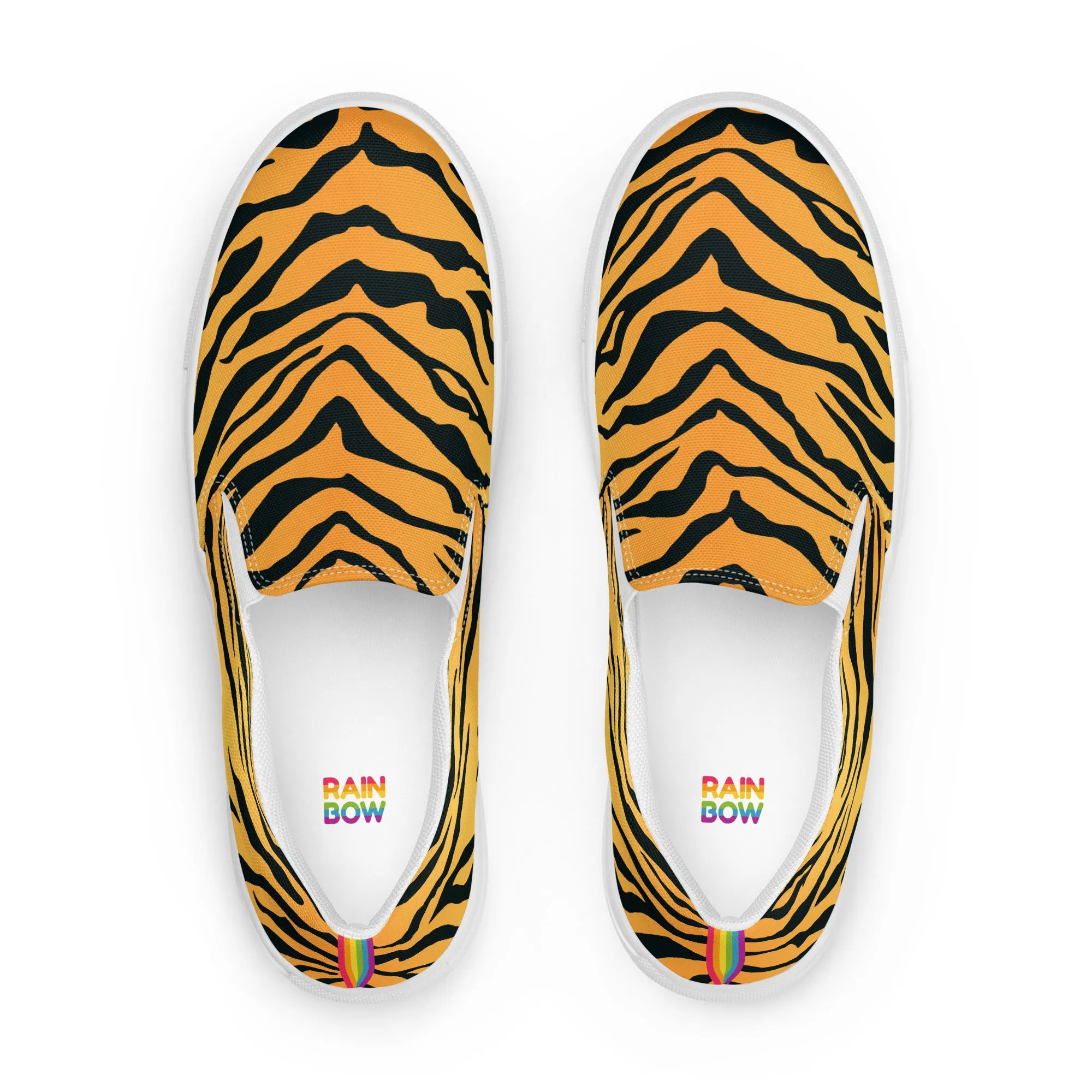 Rainbow Tiger Print Slip-on Shoes (male sizes)