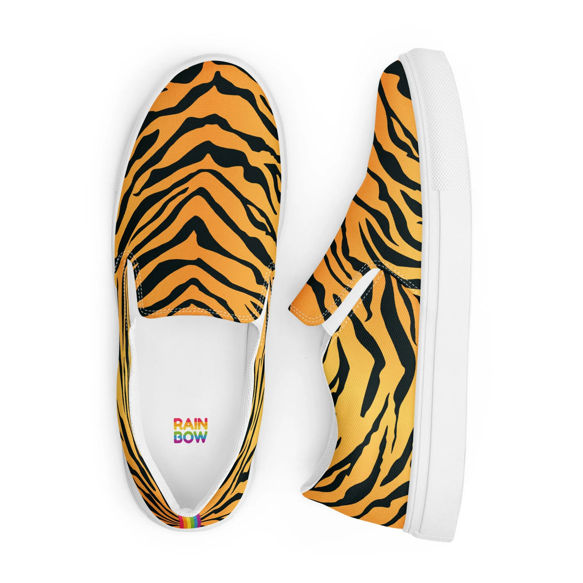 Rainbow Tiger Print Slip-on Shoes (male sizes)