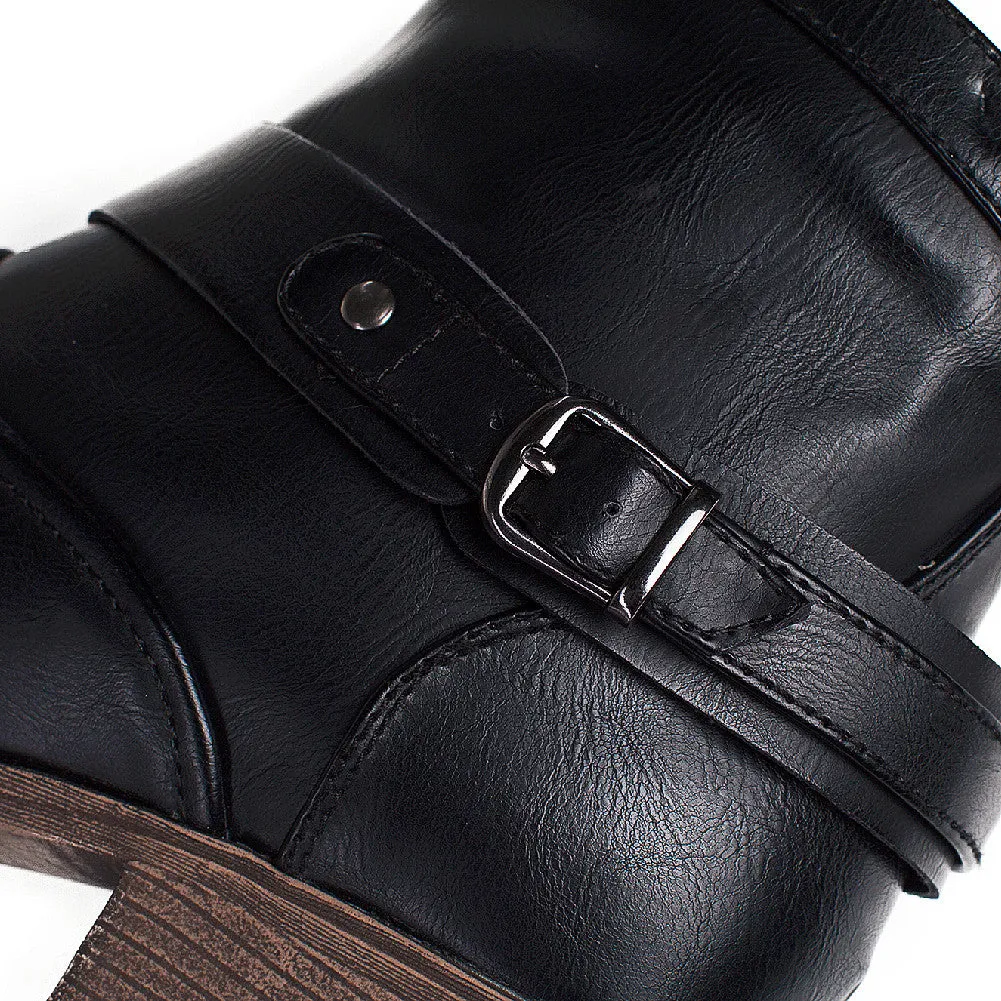 SheSole Womens Western Ankle Boots With Buckles