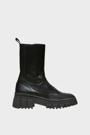 SLFNORA LEATHER BOOT | BLACK
