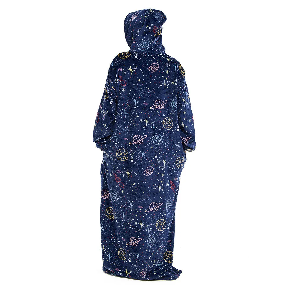 Snuggs Monk Wearable Blanket Dark Blue Space