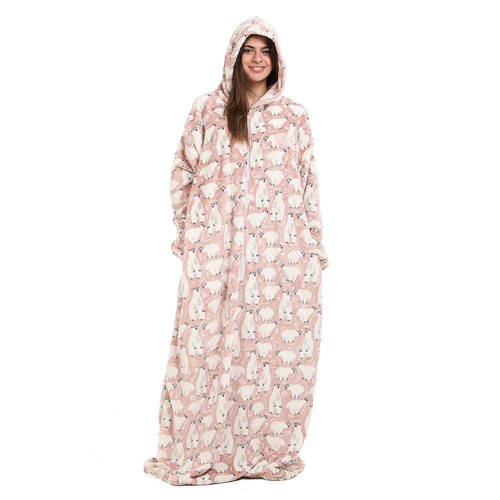 Snuggs Monk Wearable Blanket Polar Bear Petroleum