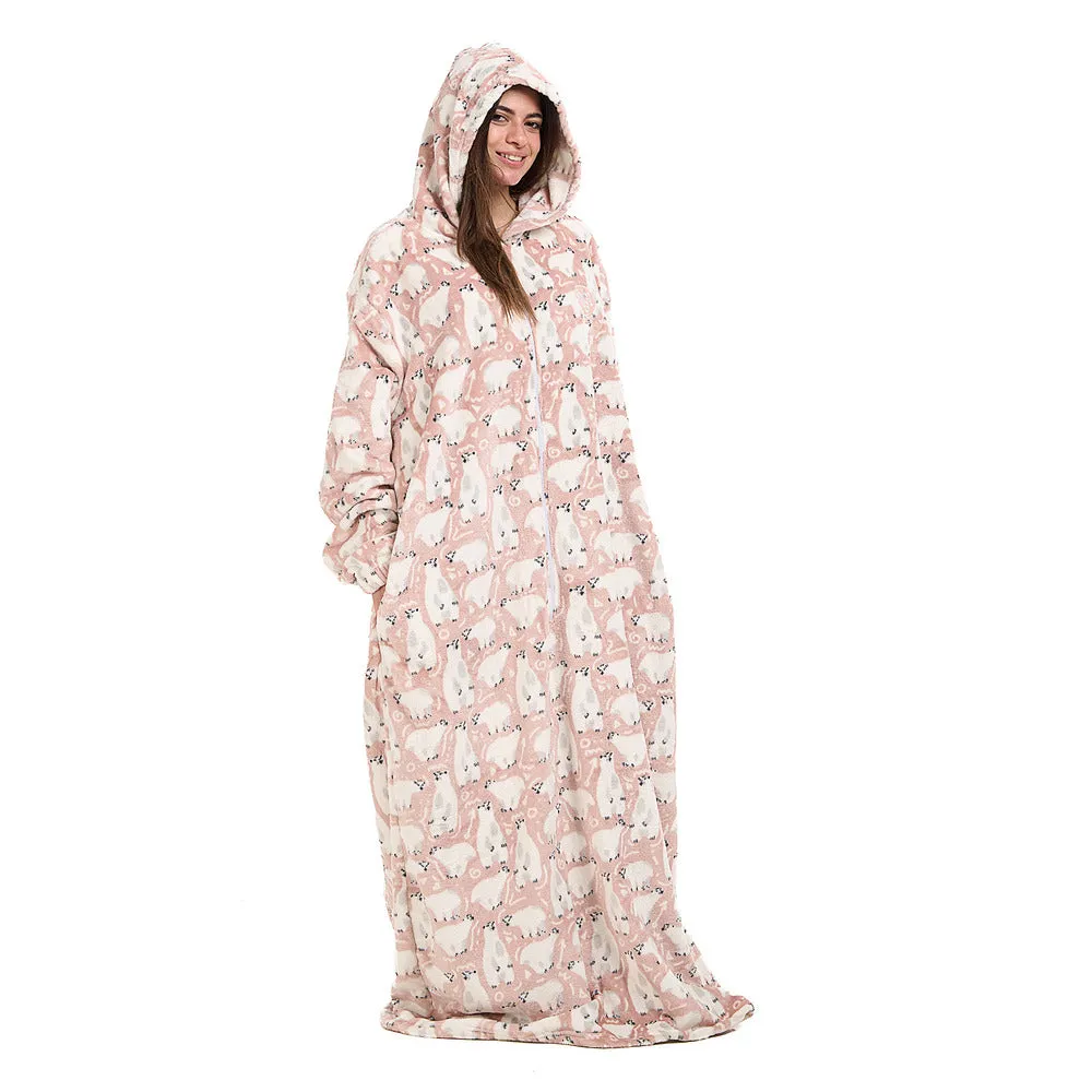Snuggs Monk Wearable Blanket Polar Bear Petroleum