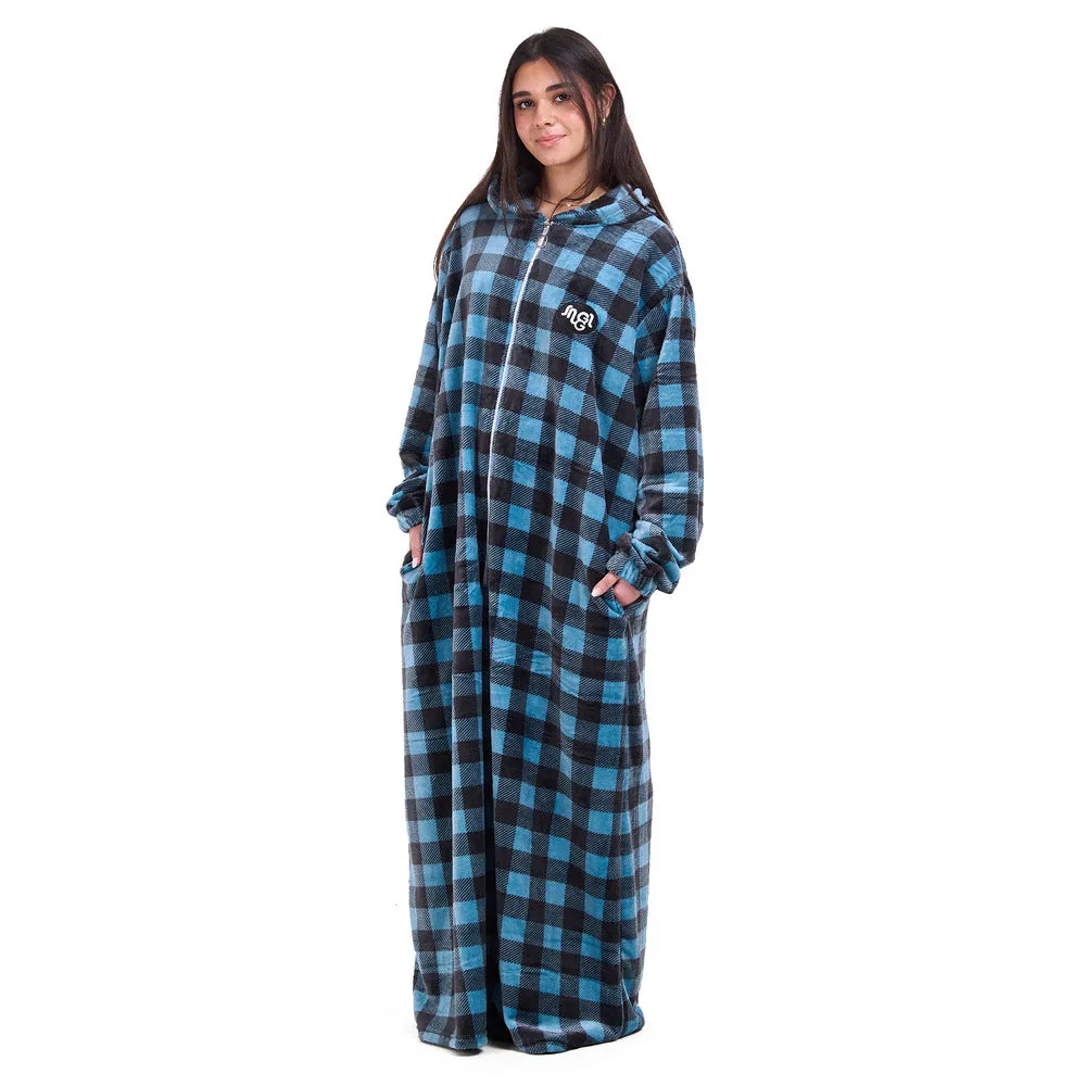 Snuggs Wearable Blanket Monk Blue Checkered