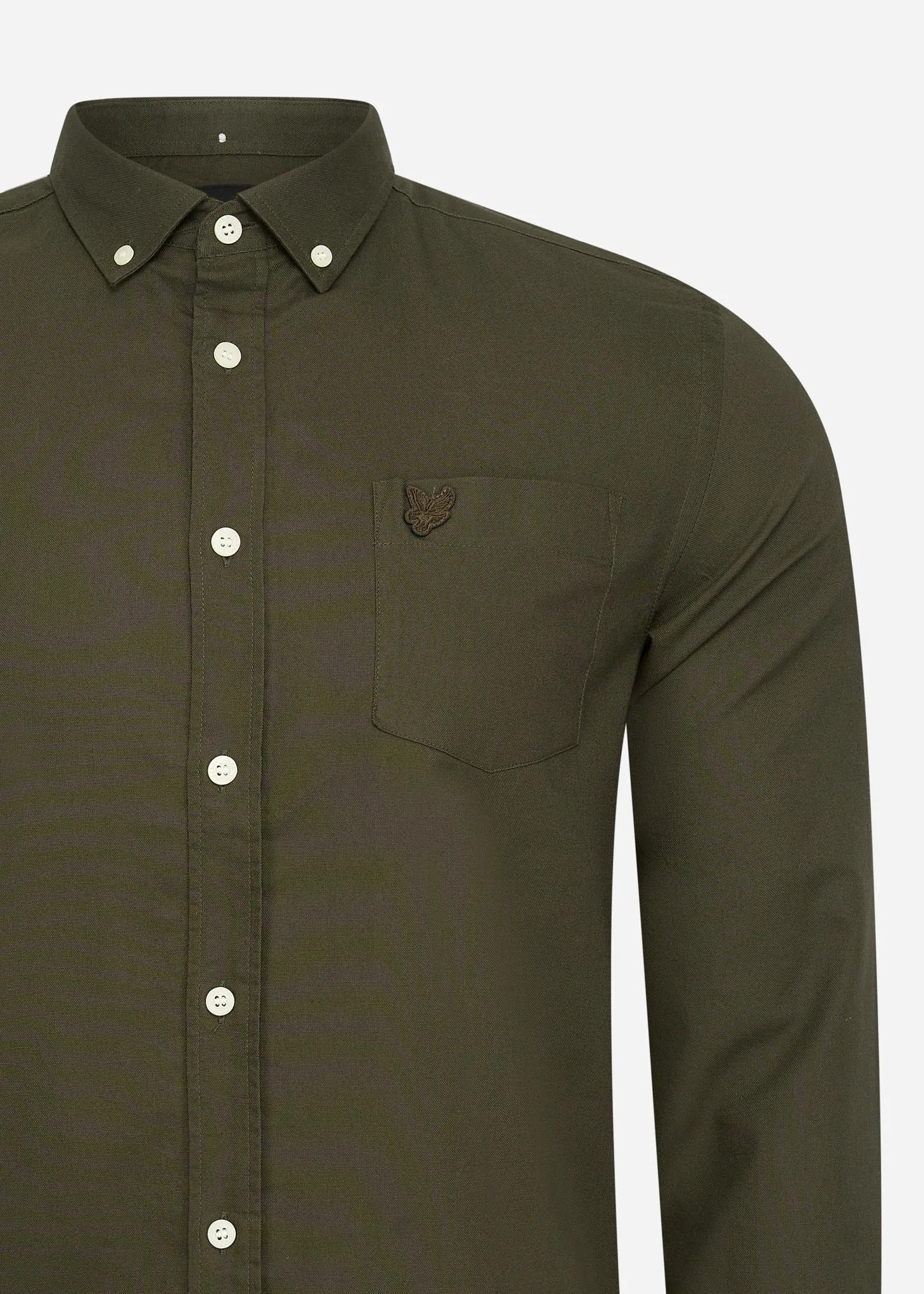 Tonal eagle regular fit light weight oxford shirt - olive