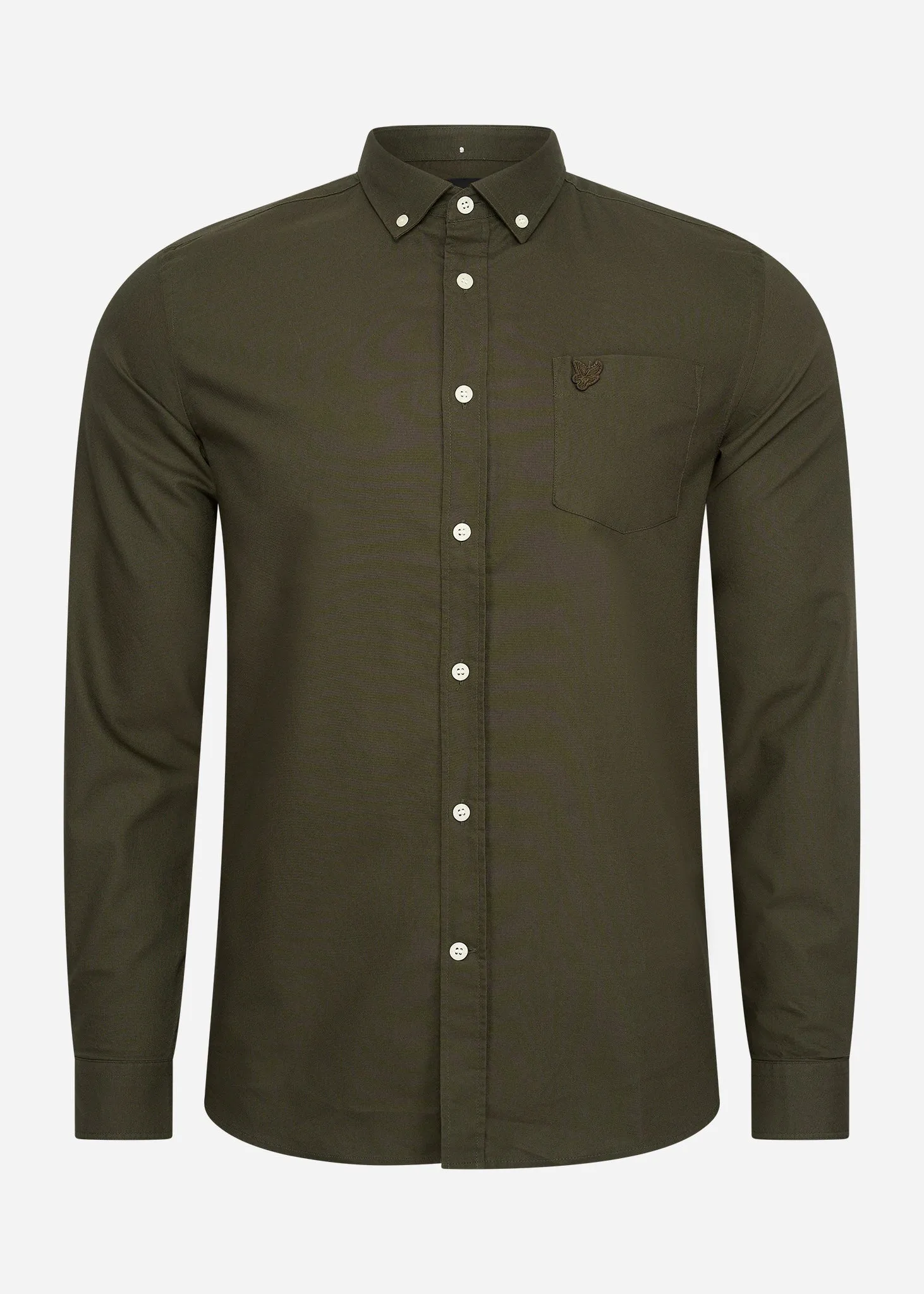 Tonal eagle regular fit light weight oxford shirt - olive