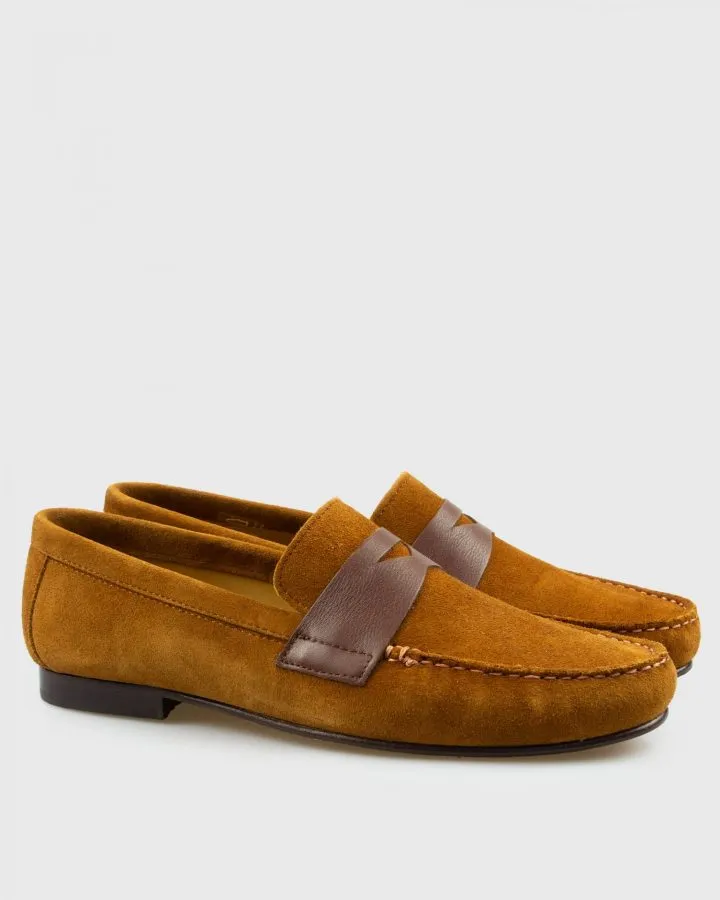 VINCENT & FRANKS VF64_7 TOBACCO SUEDE LOAFER