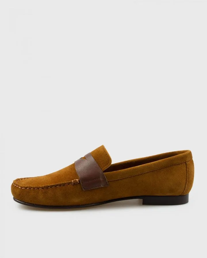 VINCENT & FRANKS VF64_7 TOBACCO SUEDE LOAFER
