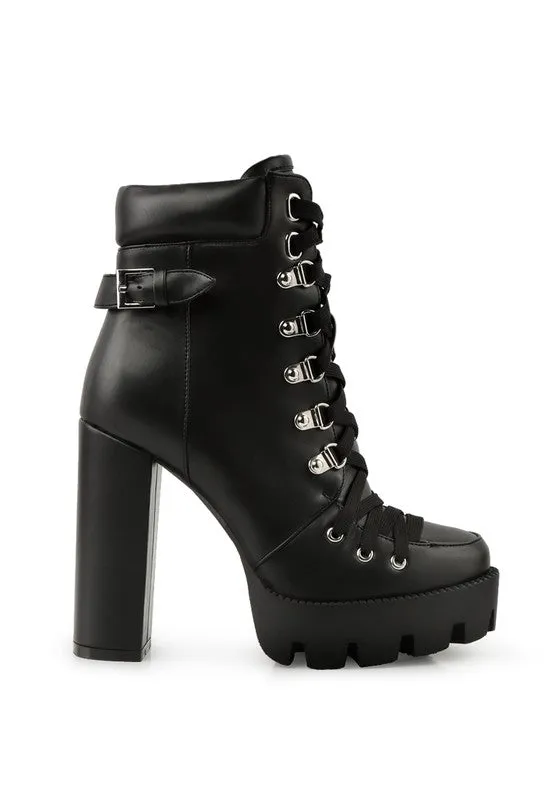 Willow Lace Up 5" Heel Combat Boot