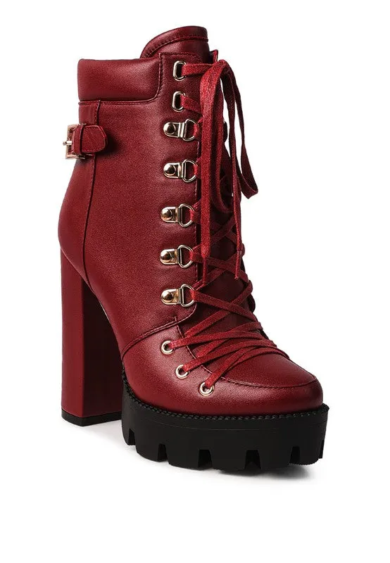 Willow Lace Up 5" Heel Combat Boot