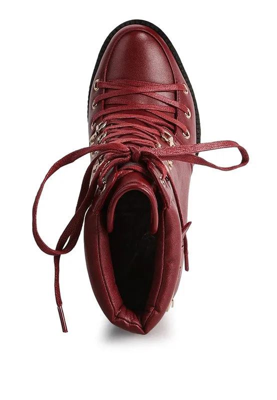 Willow Lace Up 5" Heel Combat Boot