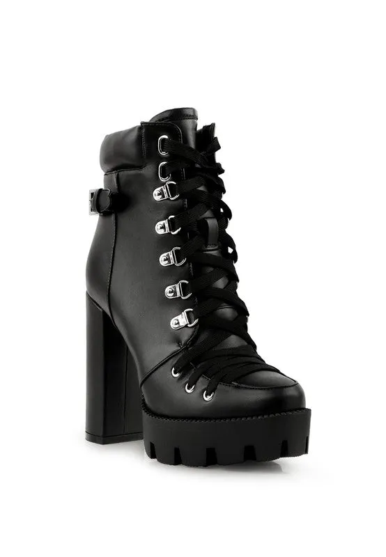 Willow Lace Up 5" Heel Combat Boot