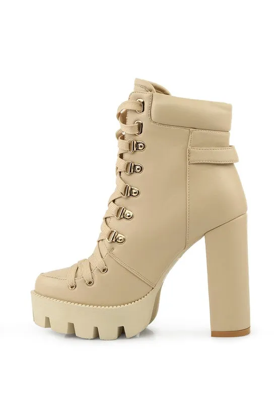 Willow Lace Up 5" Heel Combat Boot