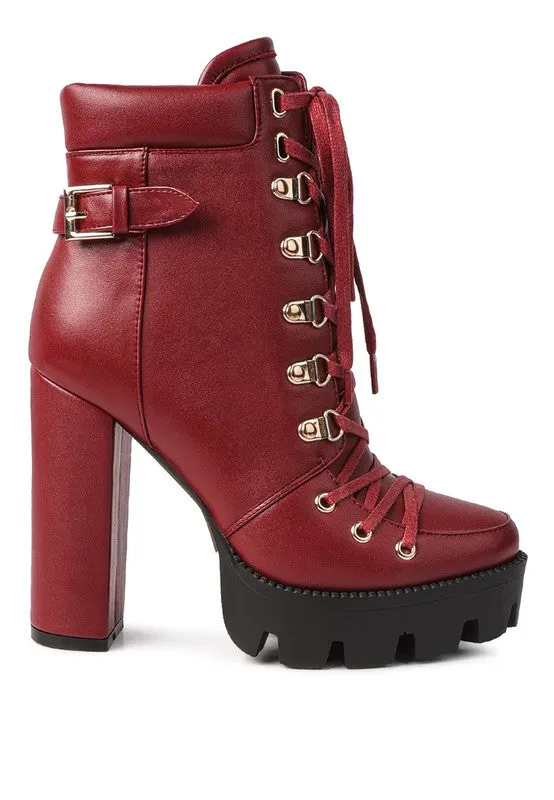 Willow Lace Up 5" Heel Combat Boot