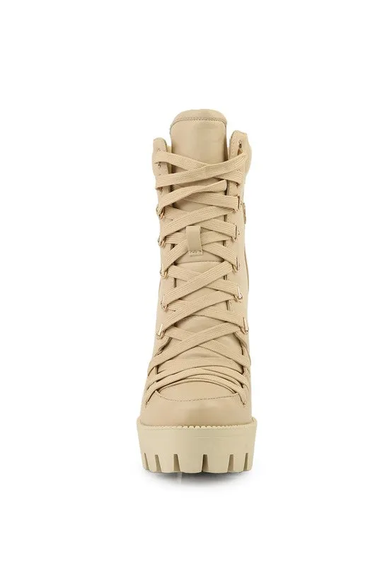 Willow Lace Up 5" Heel Combat Boot