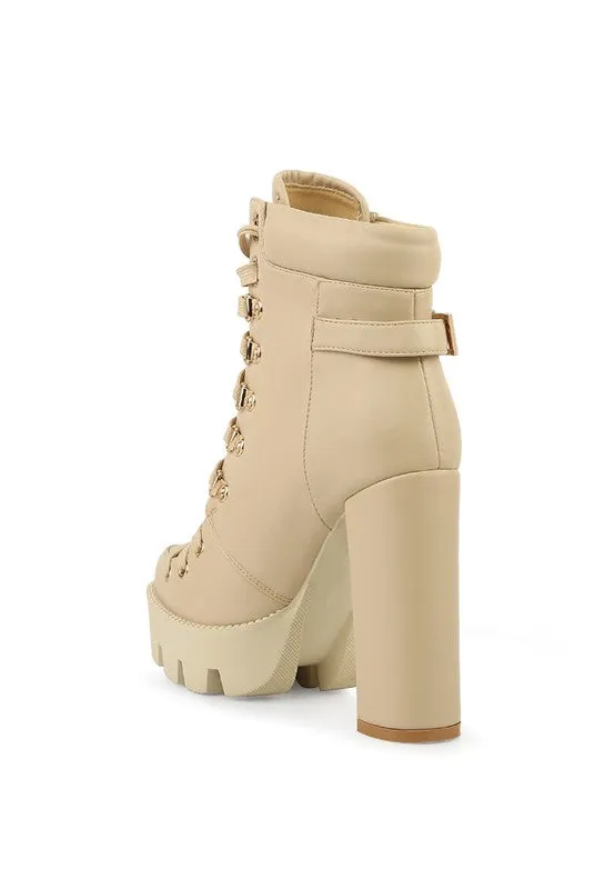 Willow Lace Up 5" Heel Combat Boot