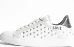 Zadig & Voltaire white heart tennis shoes